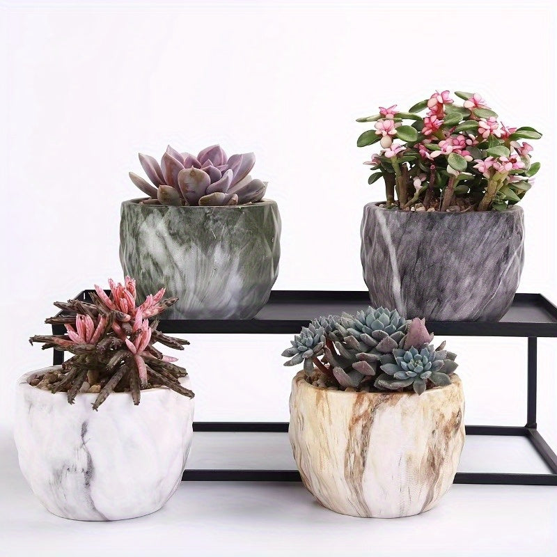 CERANEST – Vibrant Marble Style Planters for Indoor & Outdoor Décor