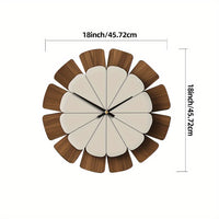 OAKNOVA Round Wooden Battery Wall Clock