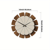 OAKNOVA Round Wooden Battery Wall Clock