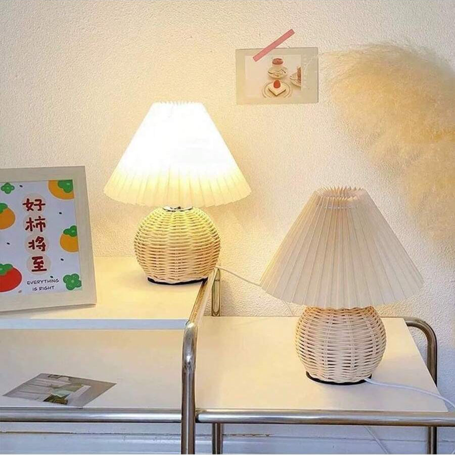 LUMORA – Rattan Table Lamp for Warm Ambient Lighting and Cozy Interior Atmosphere