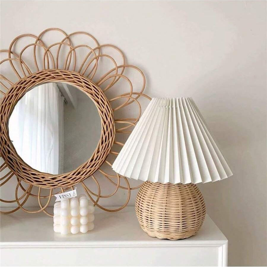 LUMORA – Rattan Table Lamp for Warm Ambient Lighting and Cozy Interior Atmosphere