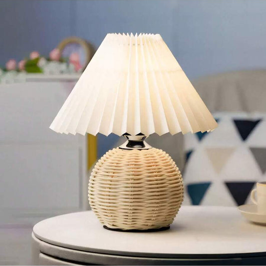 LUMORA – Rattan Table Lamp for Warm Ambient Lighting and Cozy Interior Atmosphere