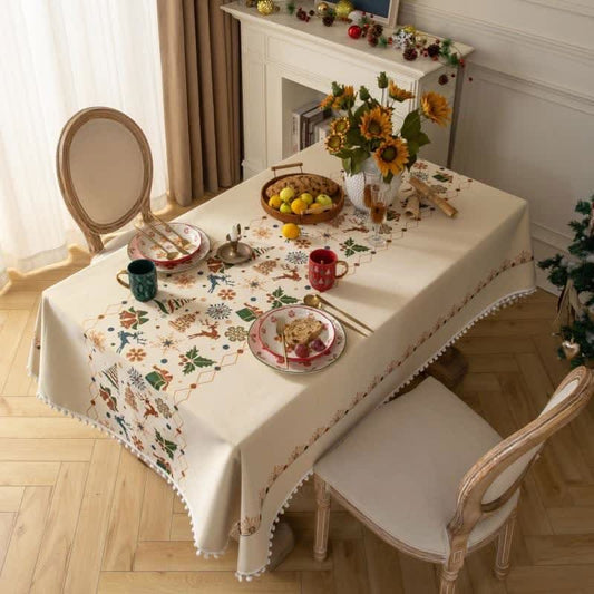 DINECREST – Beige Tablecloth for Sophisticated Festive Tables