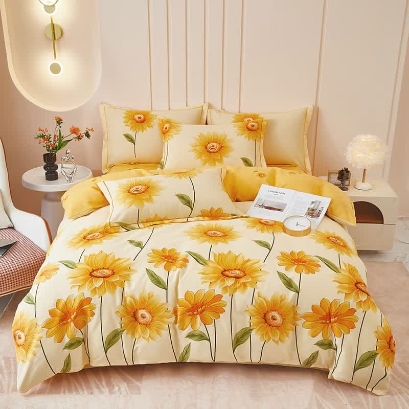 SUNMIRA – Sunflower Reversible Bedding Set for Bright Bedroom Ambiance
