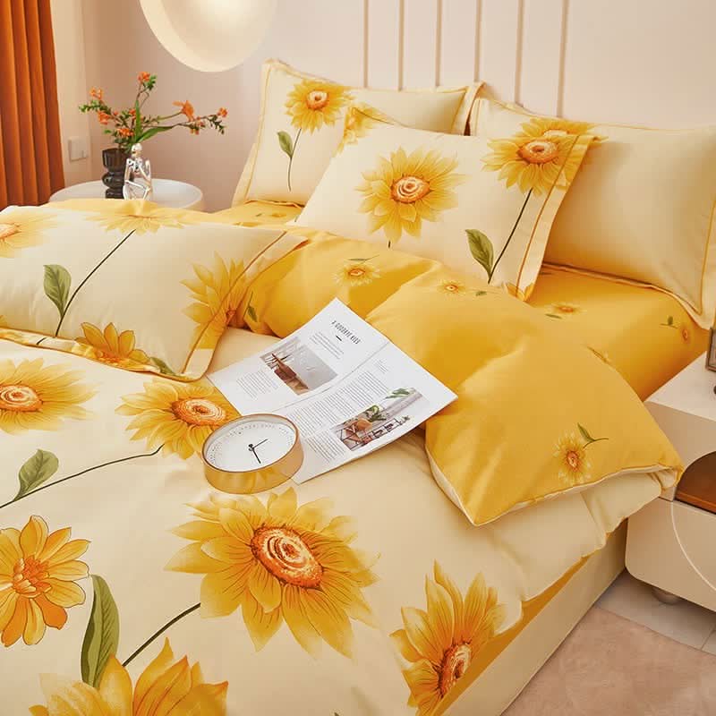 SUNMIRA – Sunflower Reversible Bedding Set for Bright Bedroom Ambiance
