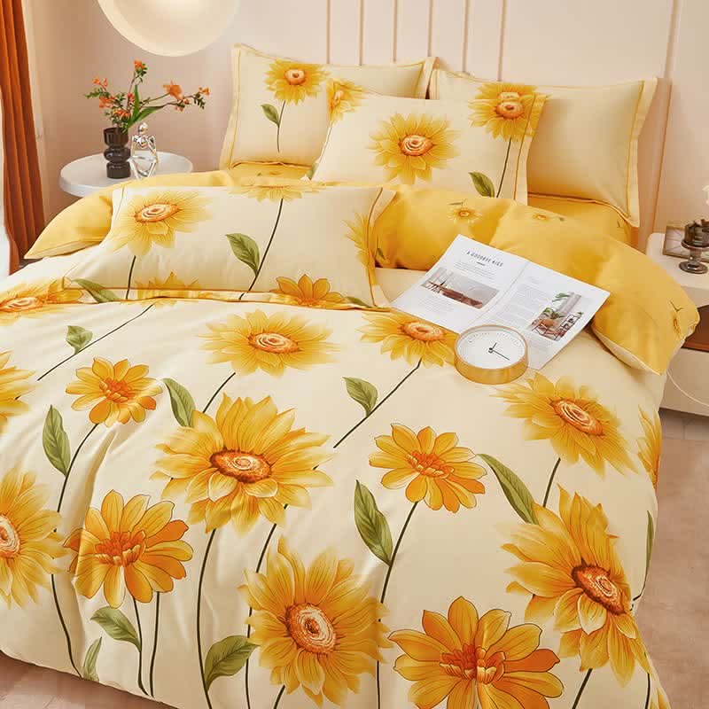 SUNMIRA – Sunflower Reversible Bedding Set for Bright Bedroom Ambiance