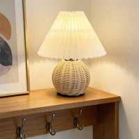 LUMORA – Rattan Table Lamp for Warm Ambient Lighting and Cozy Interior Atmosphere
