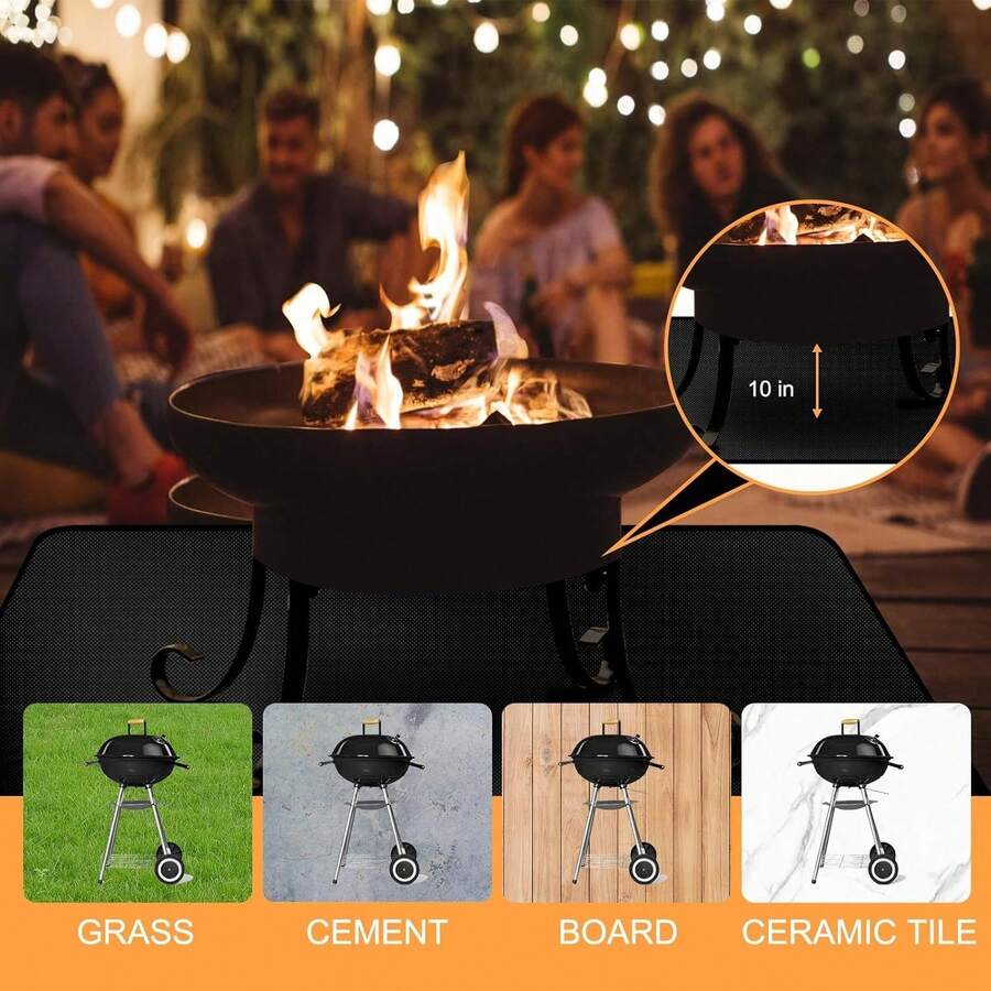 FLAMESHIELD – Outdoor BBQ Fire-Resistant Mat for Heat, Oil, and Surface Protection