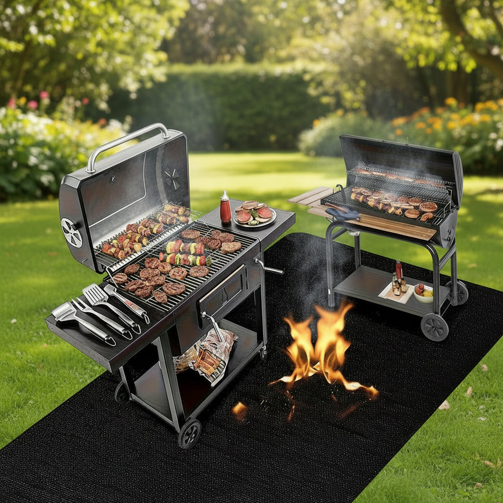 FLAMESHIELD – Outdoor BBQ Fire-Resistant Mat for Heat, Oil, and Surface Protection