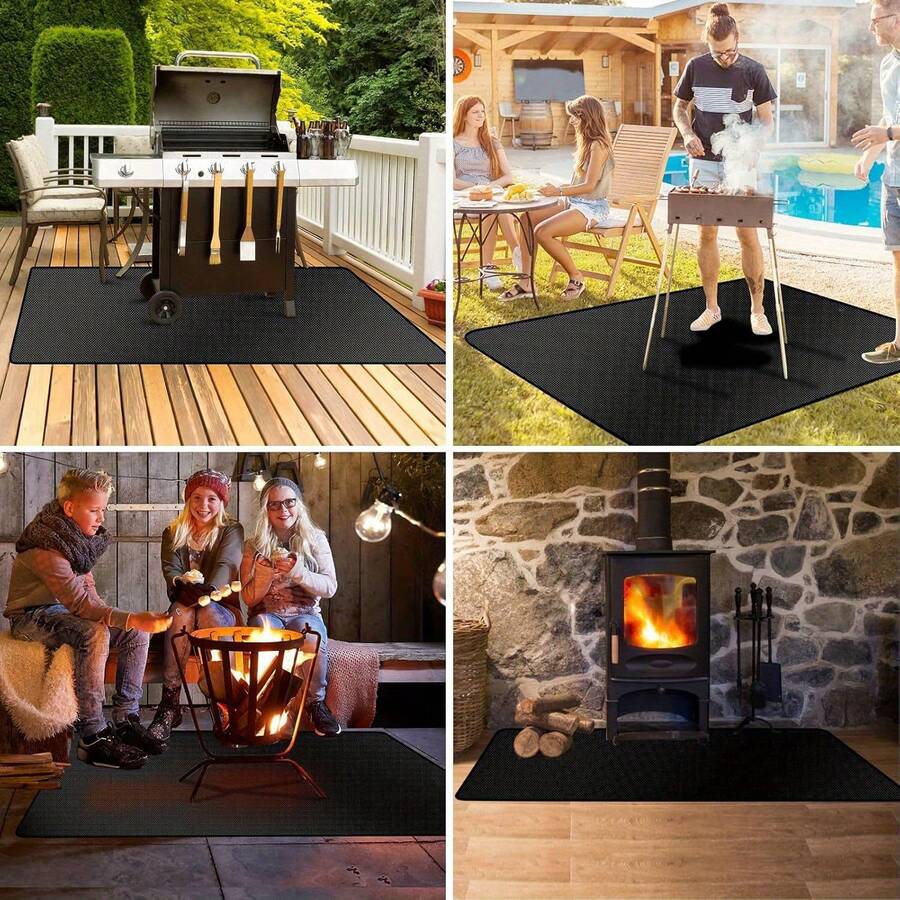 FLAMESHIELD – Outdoor BBQ Fire-Resistant Mat for Heat, Oil, and Surface Protection