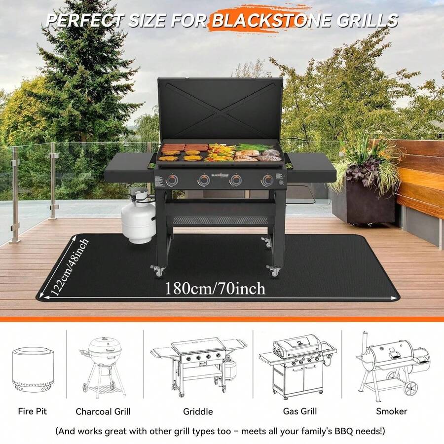 FLAMESHIELD – Outdoor BBQ Fire-Resistant Mat for Heat, Oil, and Surface Protection