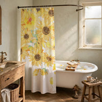 PETALFIELD – Waterproof Sunflower Shower Curtain for Inviting Rustic Spaces