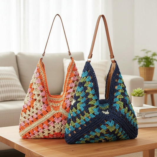 SUNLACE – Bohemian Crochet Beach Tote Bag