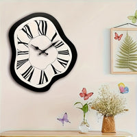 JFHT – Silent Irregular Wood Wall Clock With Roman Numeral Design