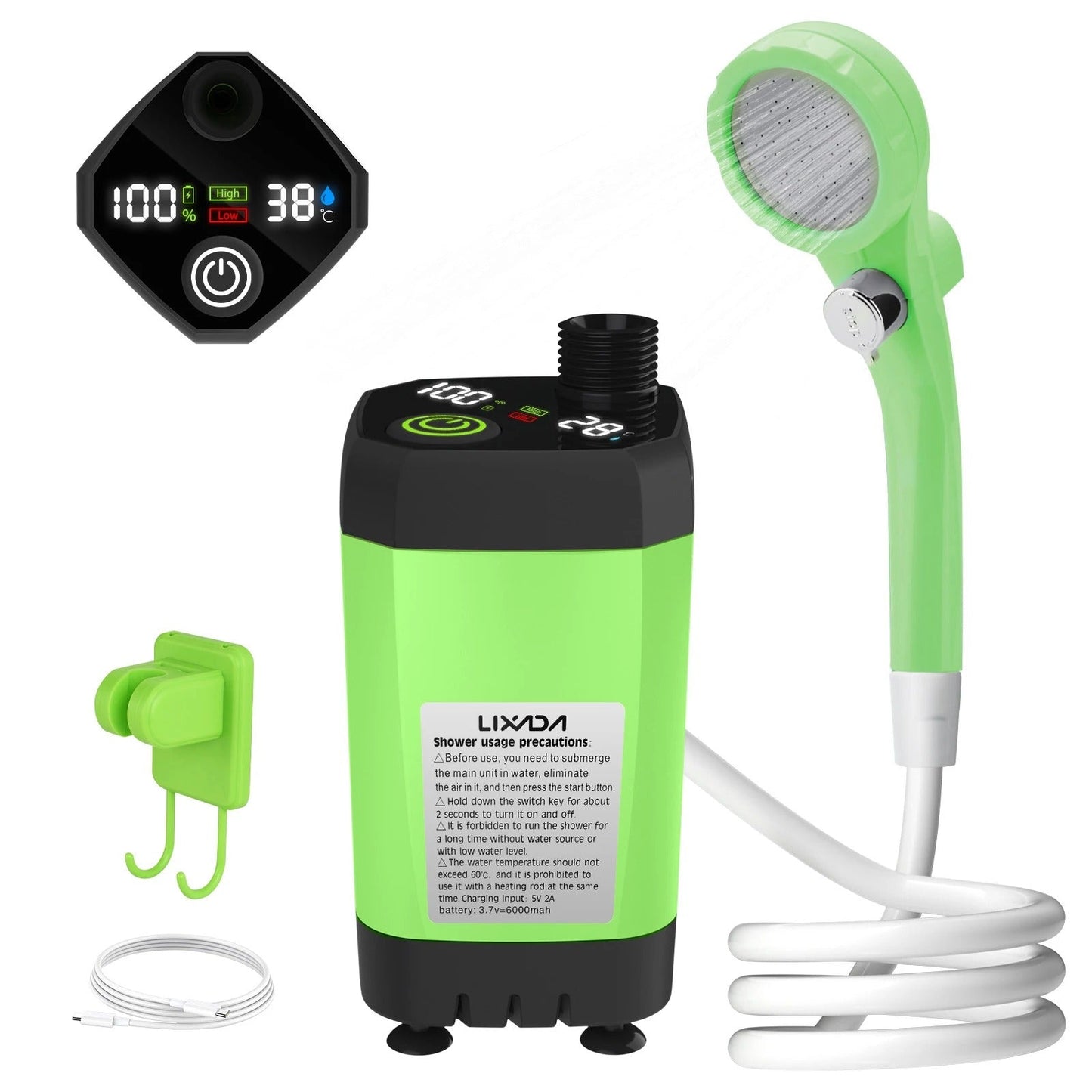 AQUAFLOWX – Portable Camping Shower Pump with Digital Display