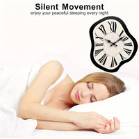 JFHT – Silent Irregular Wood Wall Clock With Roman Numeral Design