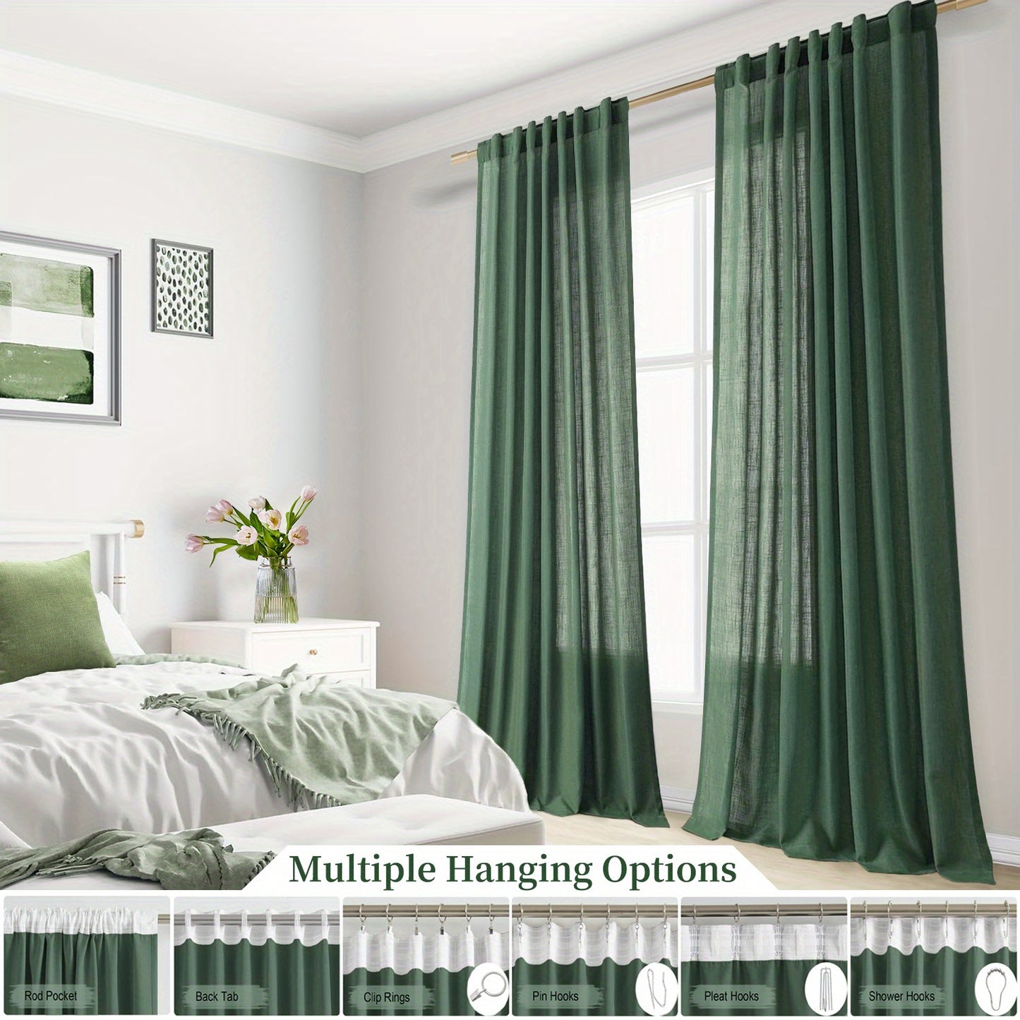 LINVIA – Flax Linen Sheer Curtains for Soft Light Filtering and Privacy Drapery