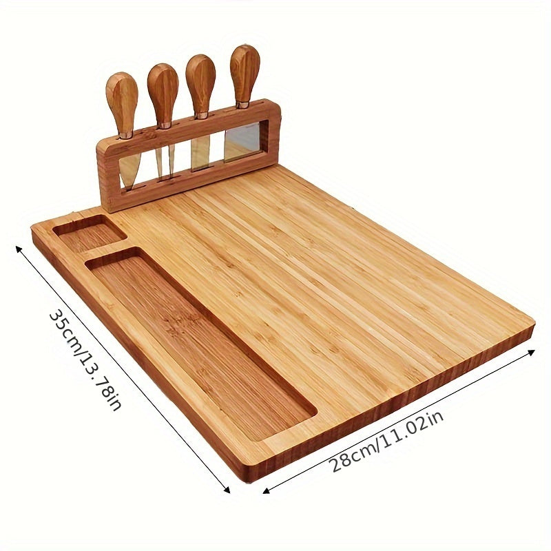 BAMSLICE – Bamboo Cheese Board Set for Creative Serving and Multi-Purpose Kitchen Use
