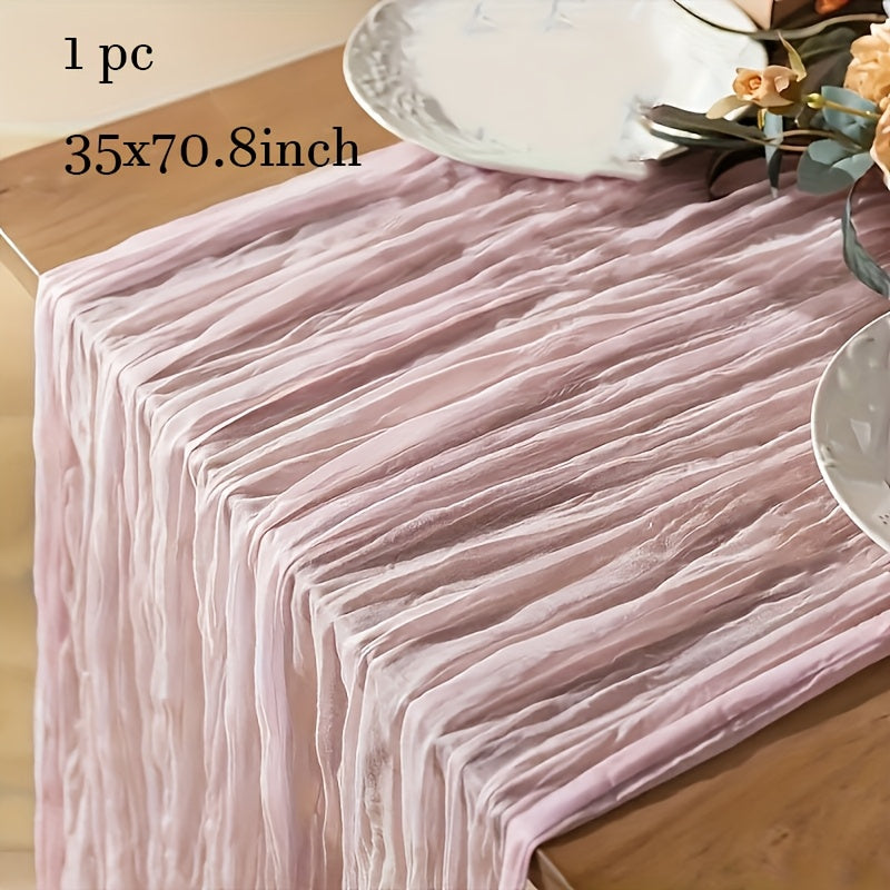 BOHOCRISP – Crinkled Cheese Tablecloth for Elegant Boho and Holiday Table Styling