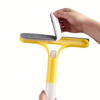 GLASSMATE – 3-in-1 Window & Mirror Scraper with Removable Microfiber Cloth