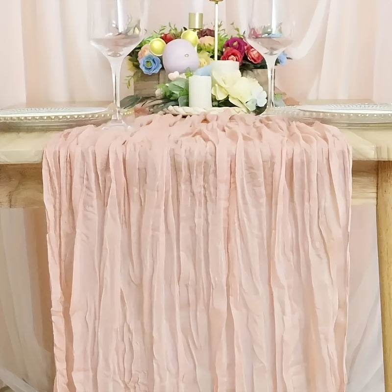 BOHOCRISP – Crinkled Cheese Tablecloth for Elegant Boho and Holiday Table Styling