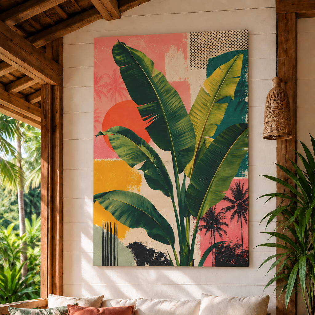 JUNGLELUMIA – Decoración de pared con hojas de plátano para un estilo interior vibrante