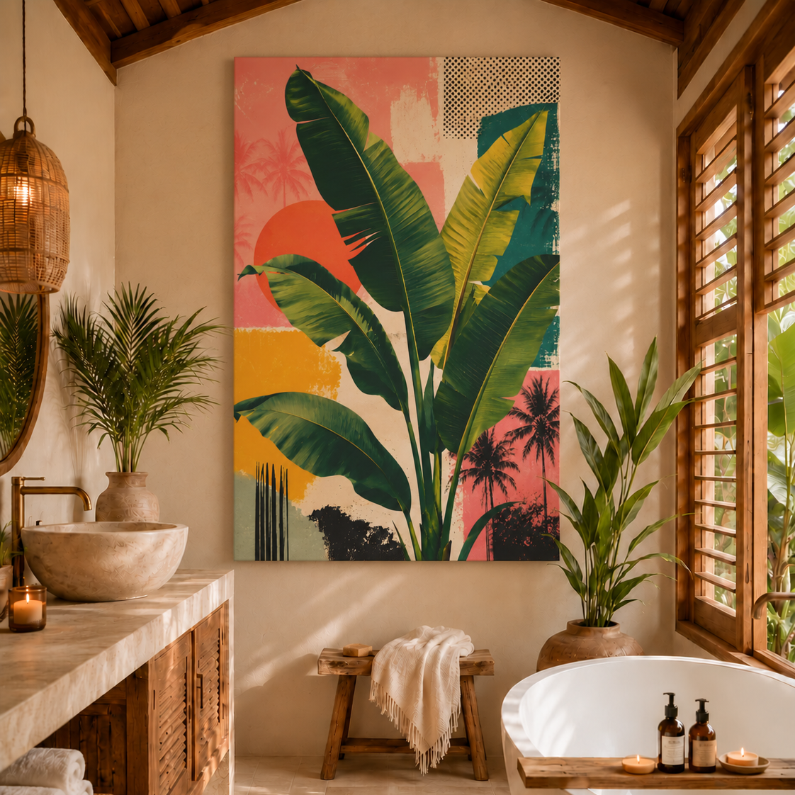 JUNGLELUMIA – Decoración de pared con hojas de plátano para un estilo interior vibrante