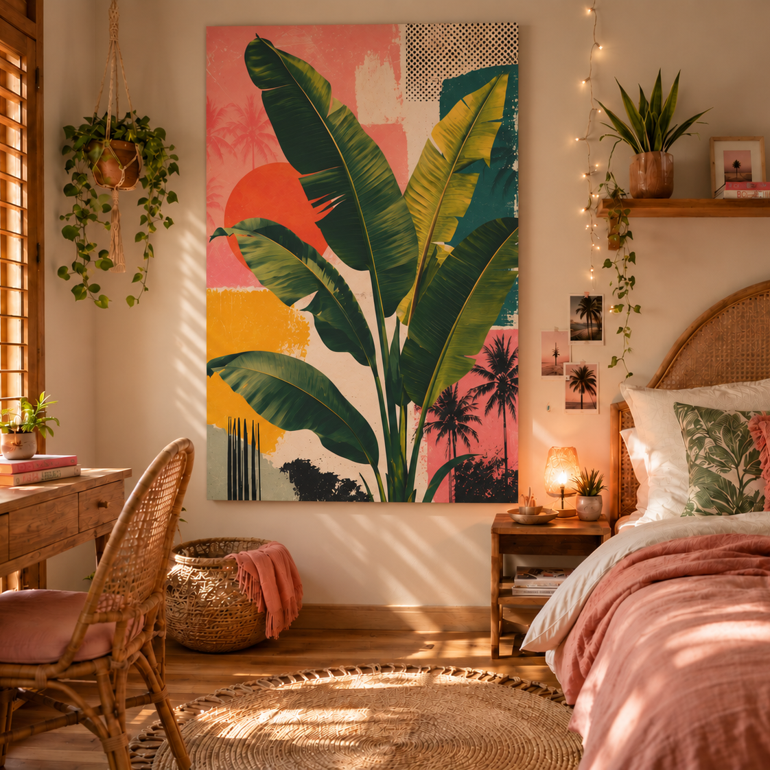 JUNGLELUMIA – Decoración de pared con hojas de plátano para un estilo interior vibrante