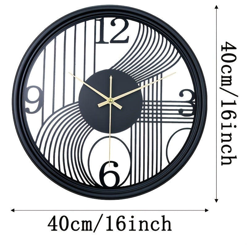 AUREN – 40cm Golden 3D Iron Silent Wall Clock for Modern Home Decor