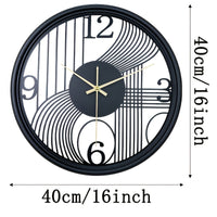 AUREN – 40cm Golden 3D Iron Silent Wall Clock for Modern Home Decor