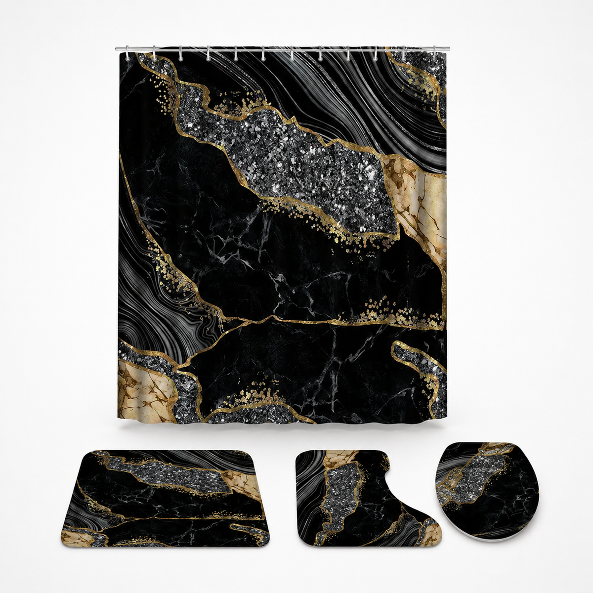 MARBLIS – Marble Print Shower Curtain for Elevated Bath Styling