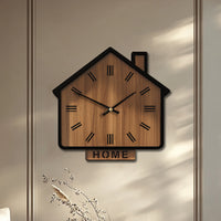 HOMEWOOD Vintage House Shaped Wooden Wall Clock
