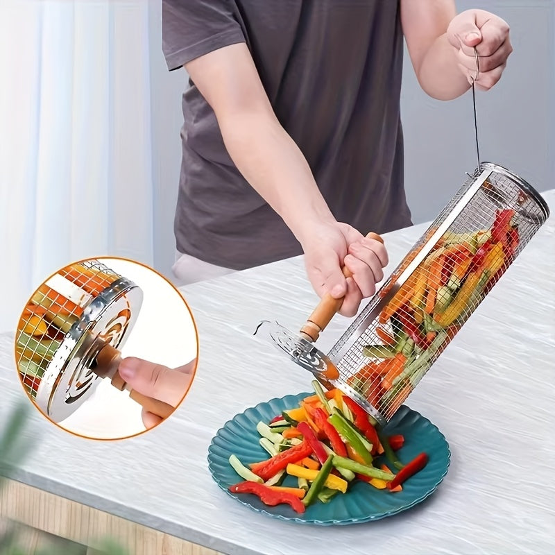 ROLLGRILL – Stainless Steel Rolling Grill Basket