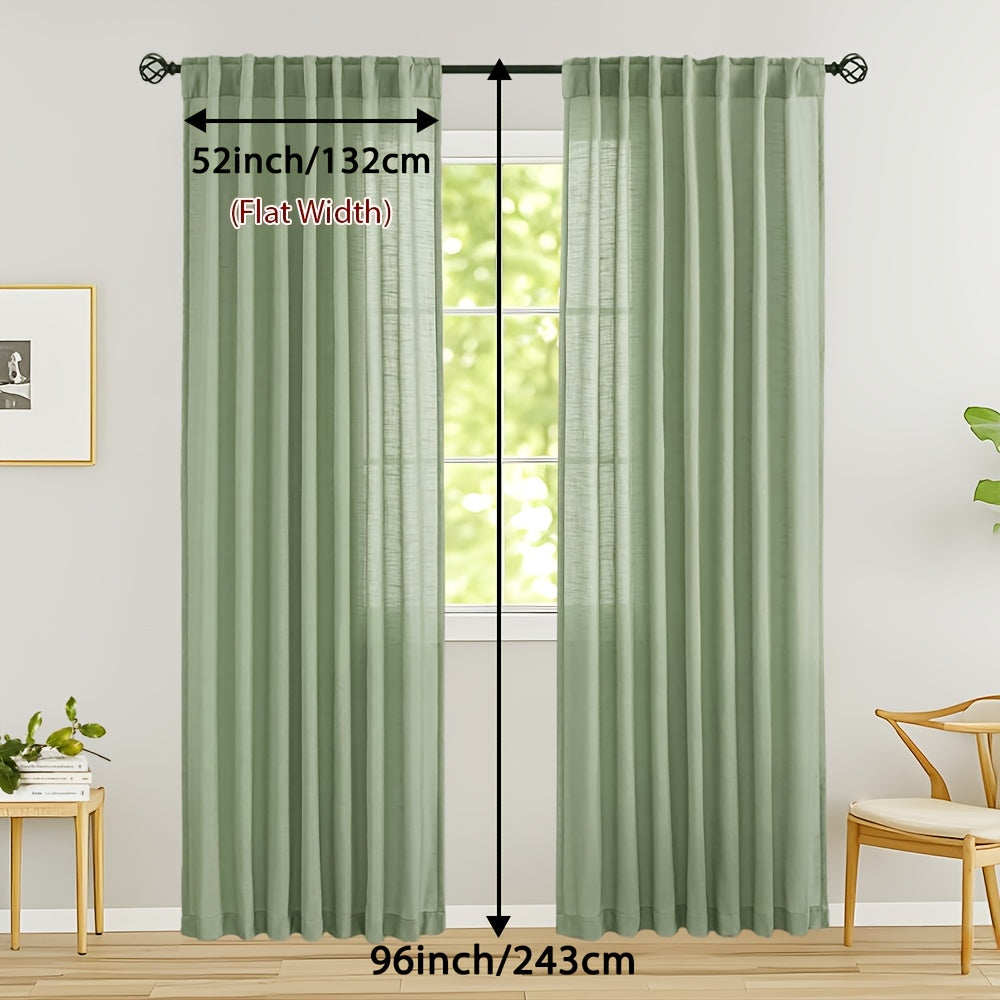 LINVIA – Flax Linen Sheer Curtains for Soft Light Filtering and Privacy Drapery