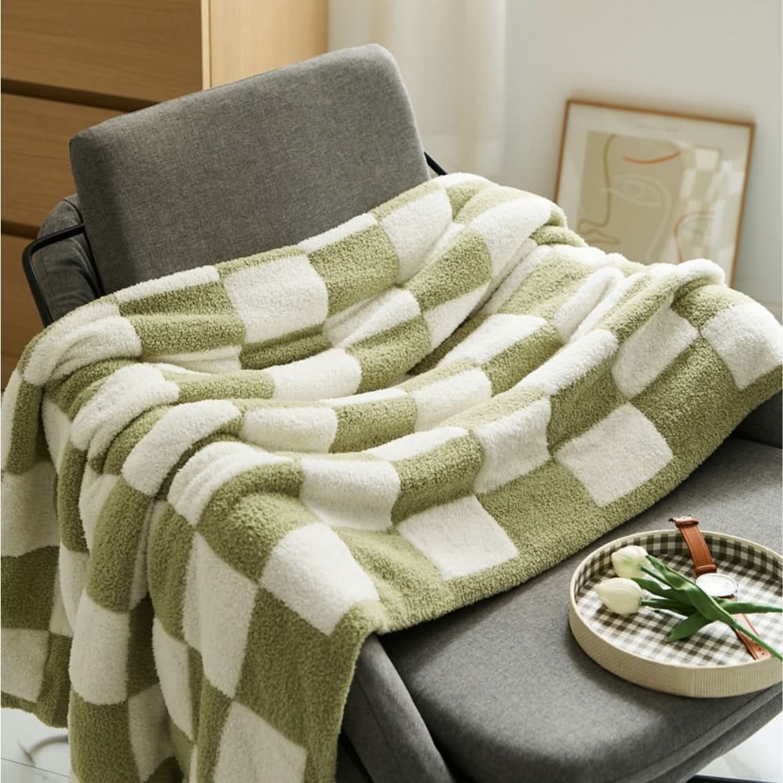 CHECKERCOZY – Coperta a scacchi per stratificare facilmente