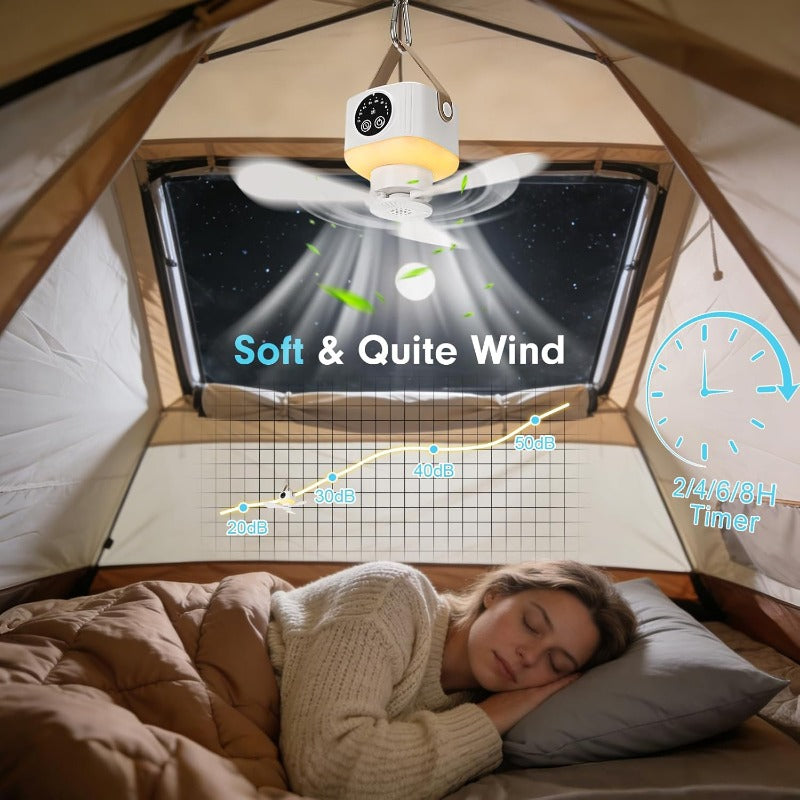LIGHTBREEZE – Camping Fan Lantern for Outdoor & Indoor Use