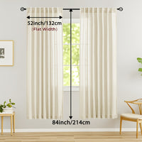 LINVIA – Flax Linen Sheer Curtains for Soft Light Filtering and Privacy Drapery