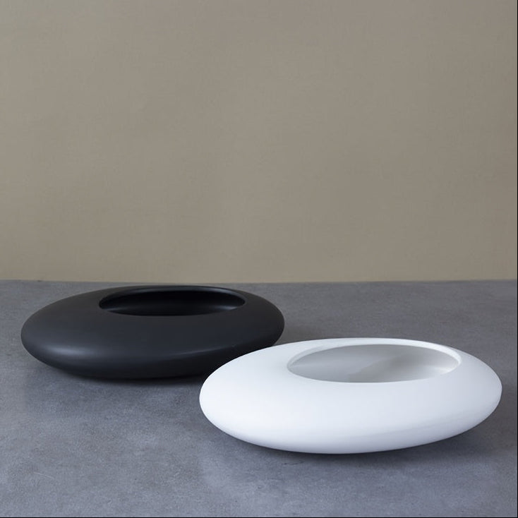 ORCHIDFLOW – Shallow Ceramic Bonsai Pot with Artistic Pebble Design