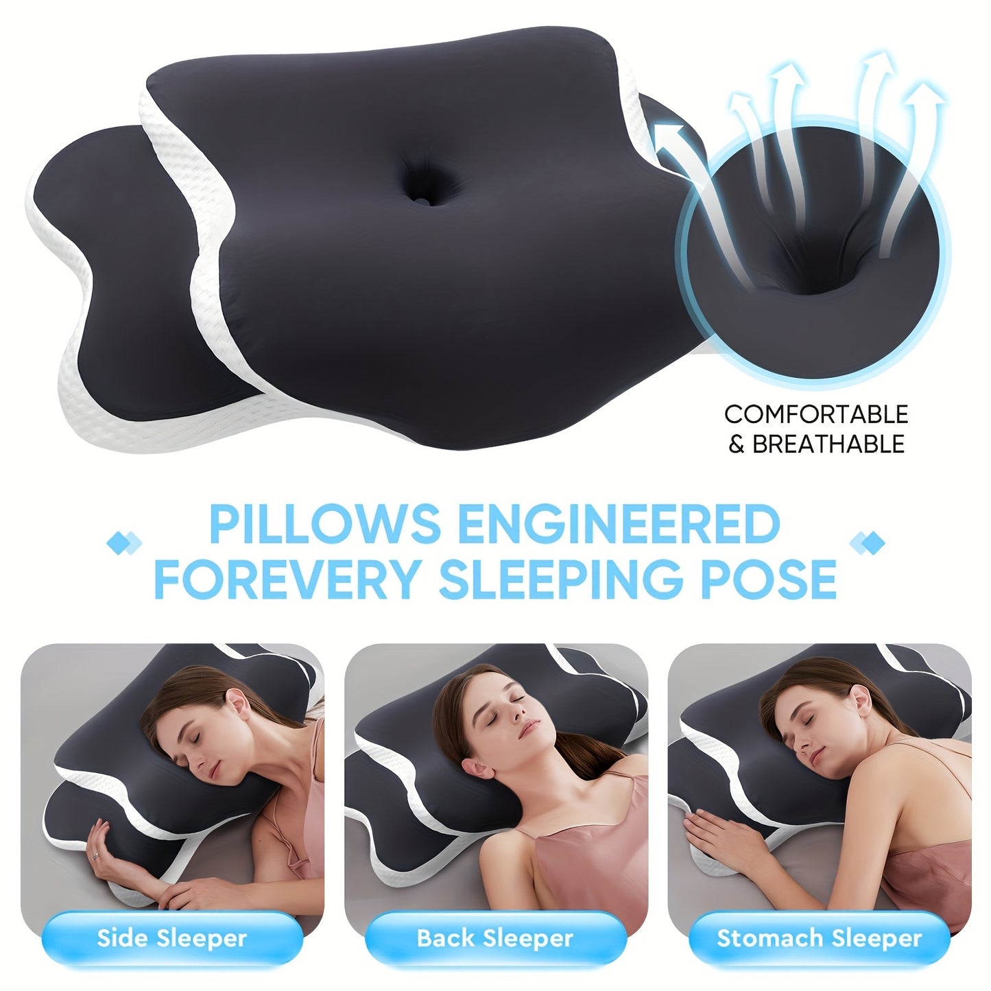 COOLFLOW – Neck Support Pillow for Comfortable Back Sleeping