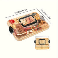 BAMLID – Cheese Board with Acrylic Lid for Portable Serving and Food Protection