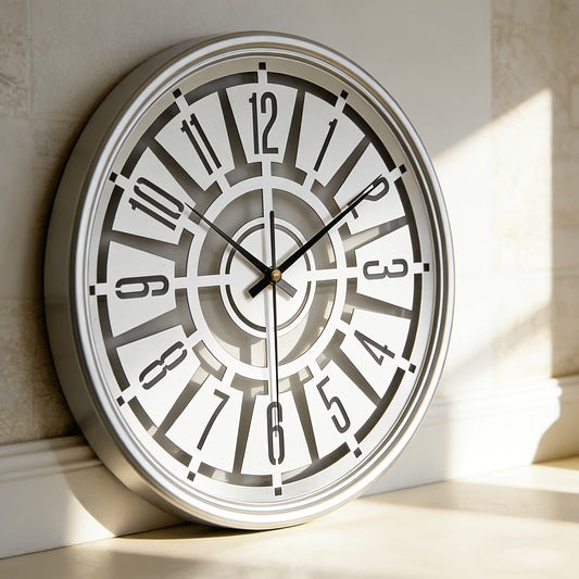 LUMORA – 15.75 Inch Silent 3D Iron Frame Wall Clock for Modern Decor