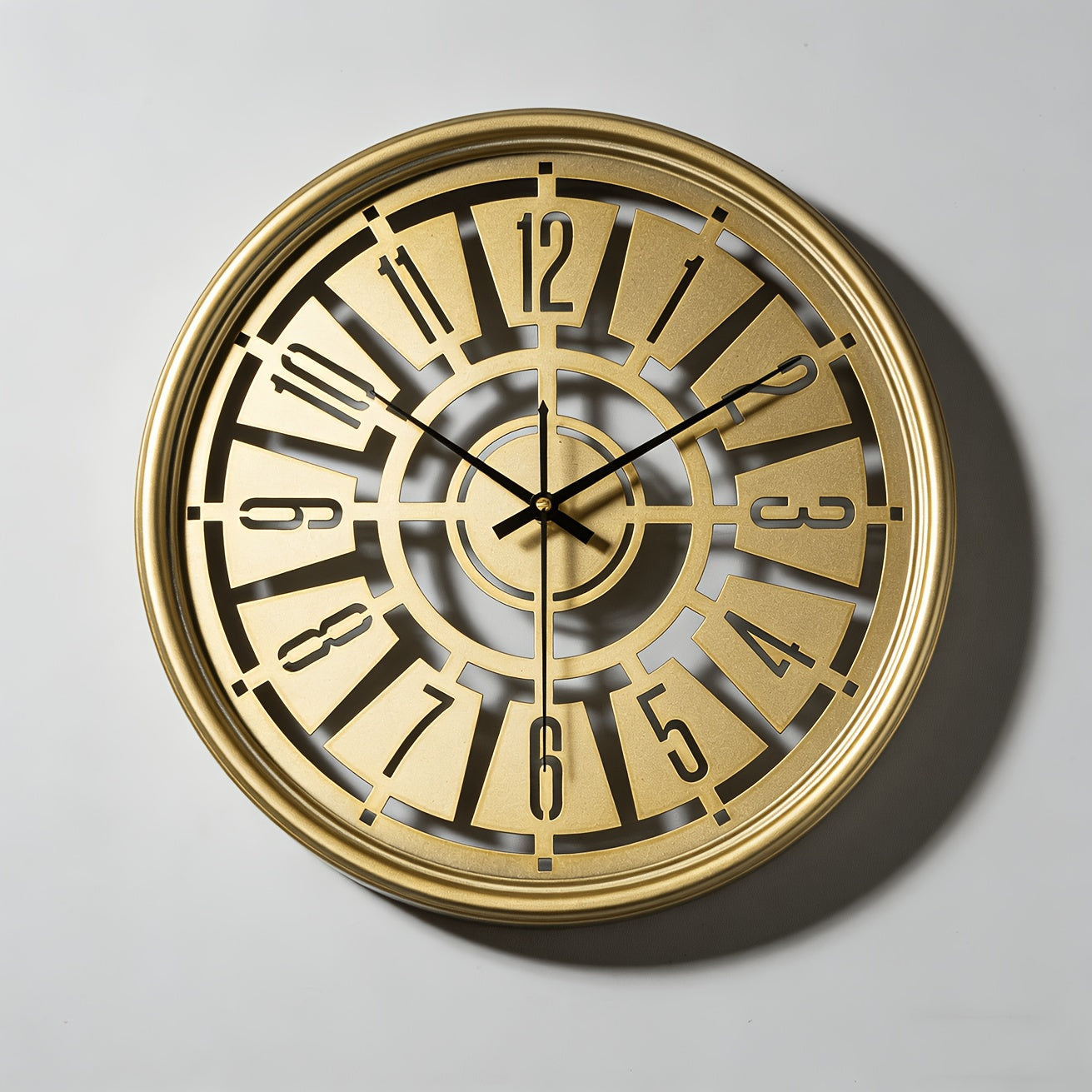 LUMORA – 15.75 Inch Silent 3D Iron Frame Wall Clock for Modern Decor