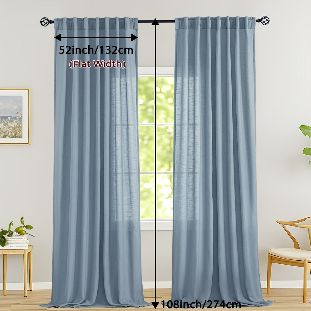 LINVIA – Flax Linen Sheer Curtains for Soft Light Filtering and Privacy Drapery