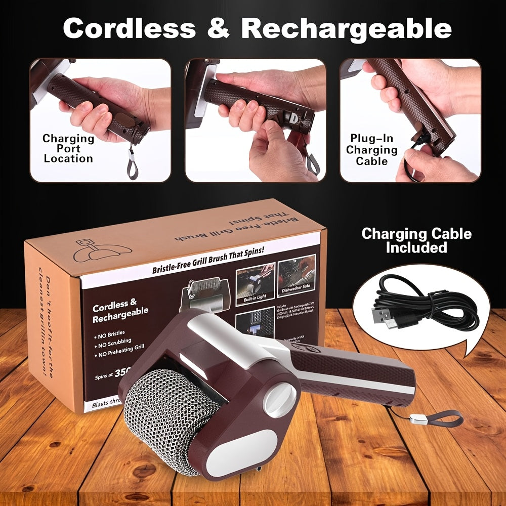 GRATECHARGE – Electric BBQ Brush with Stainless Cleaning Roller