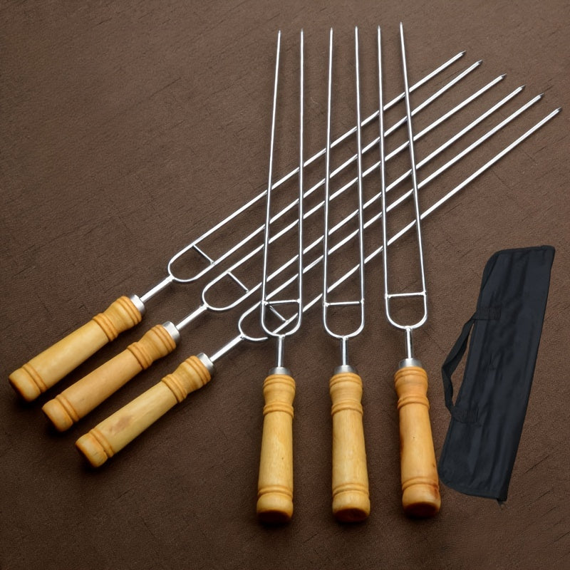 GRILLSKEW – 6PCS Stainless Steel Barbecue Skewers Set