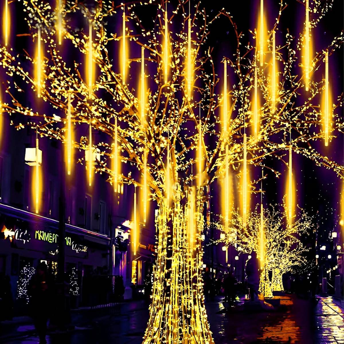 COMETSHINE – Solar Meteor Shower Tree String Lights for Festive Garden Ambiance