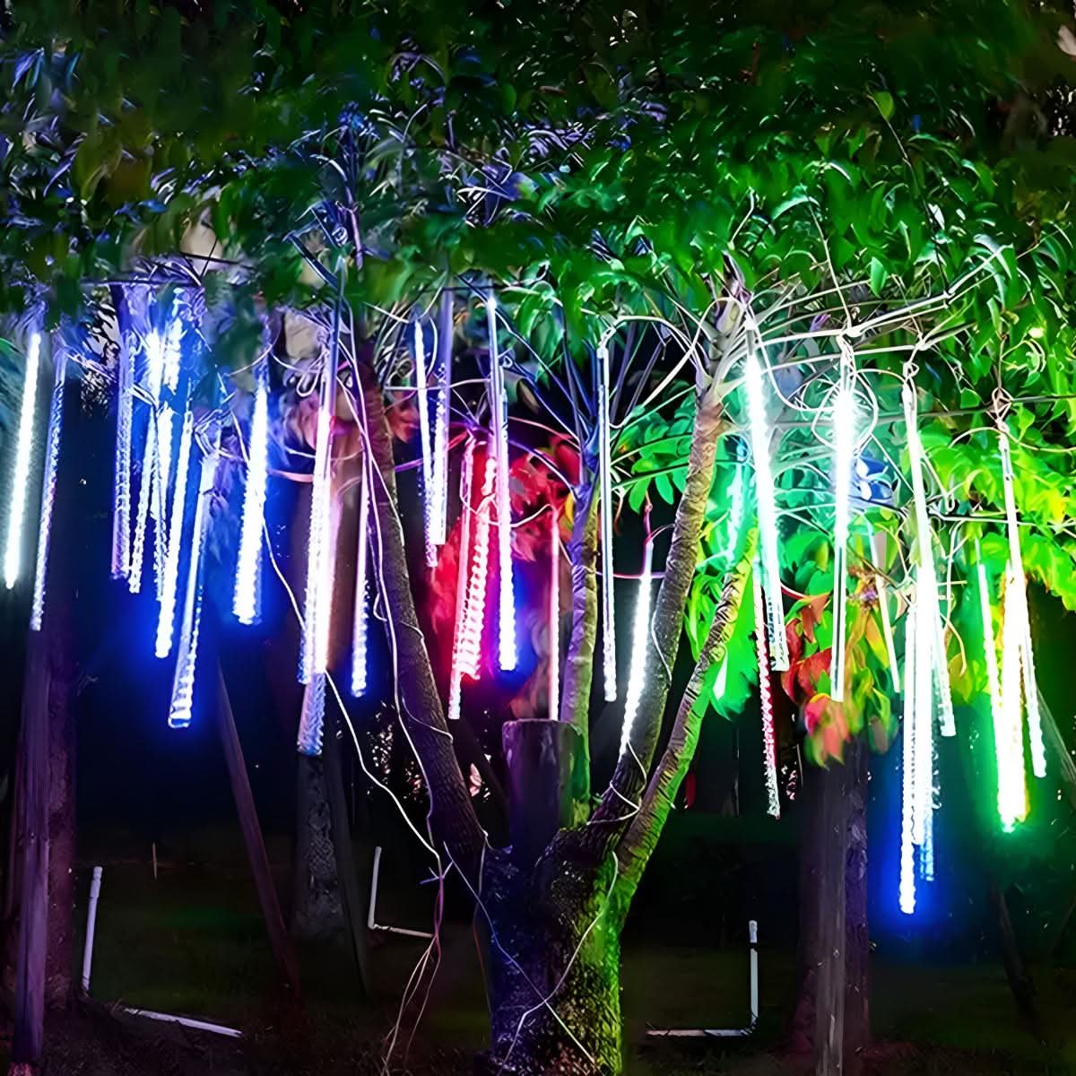 COMETSHINE – Solar Meteor Shower Tree String Lights for Festive Garden Ambiance