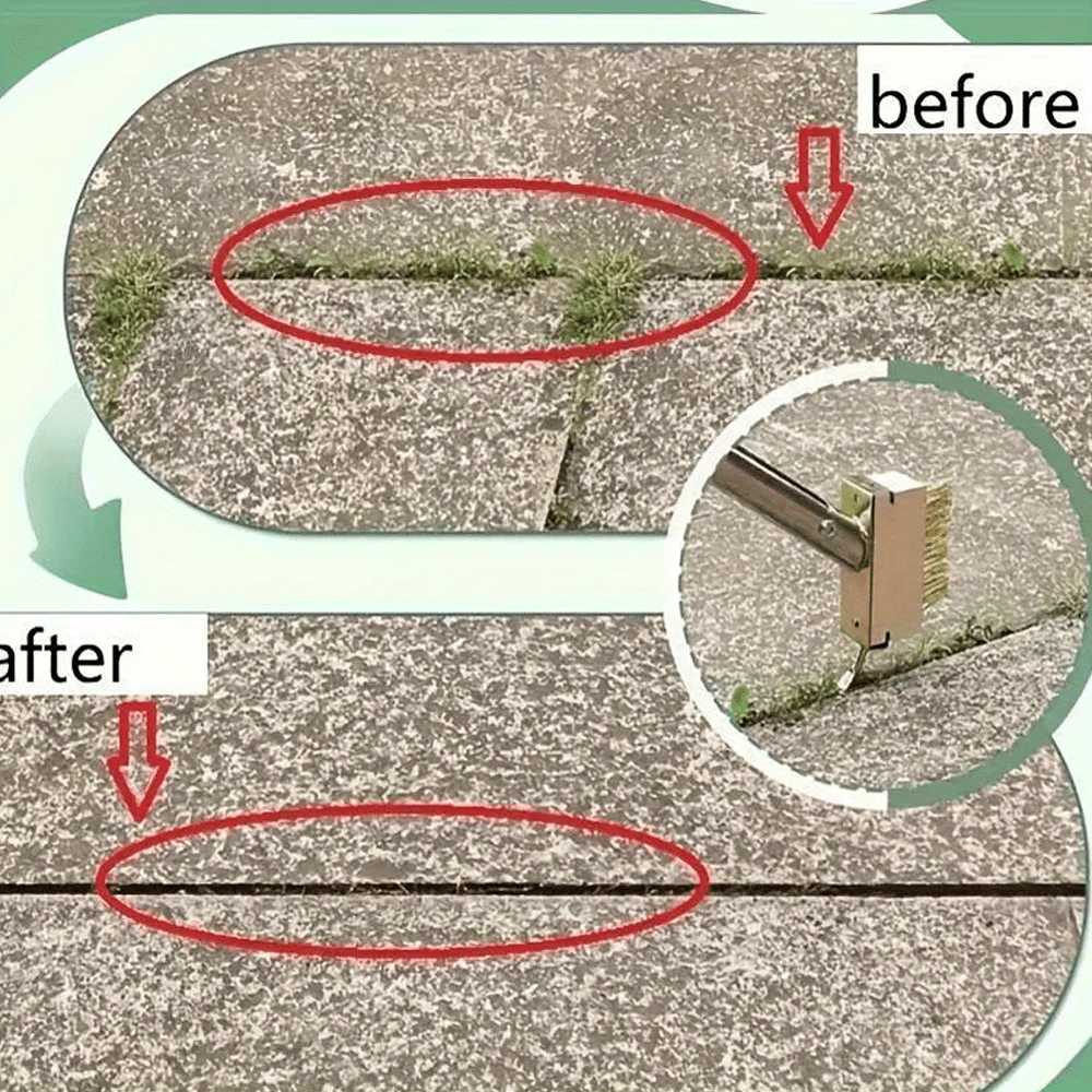WEEDRAKE – Manual Crevice Weeding Tool with Long Handle Wire Scraper