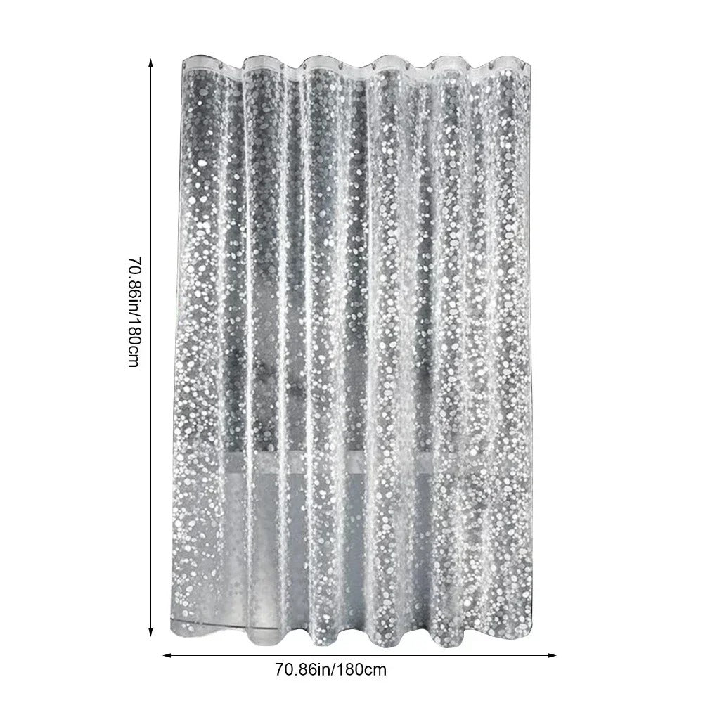 CLEARFLOW – Transparent Waterproof Shower Curtain Pebble Design