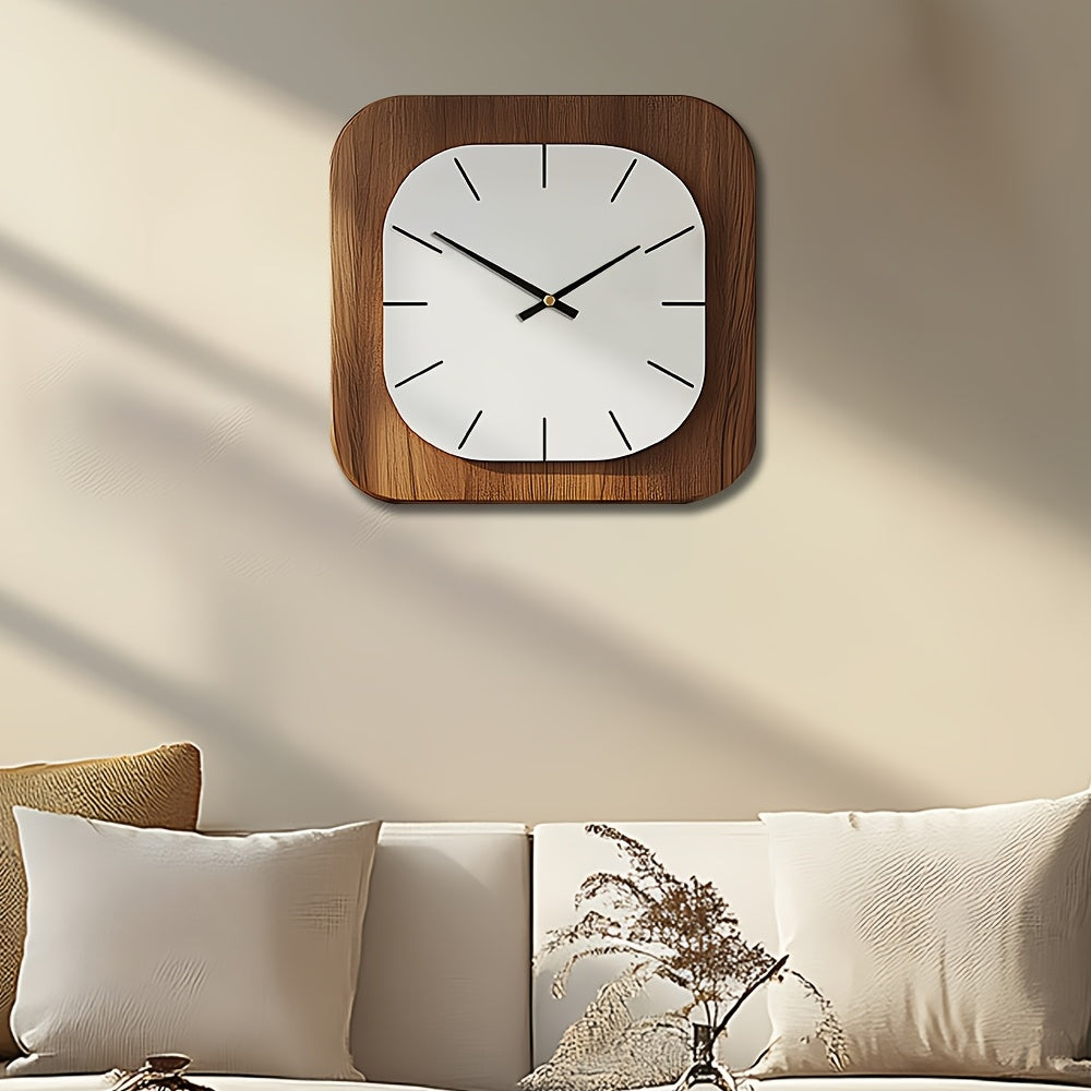 WOODHAVEN Vintage Square Wooden Wall Clock